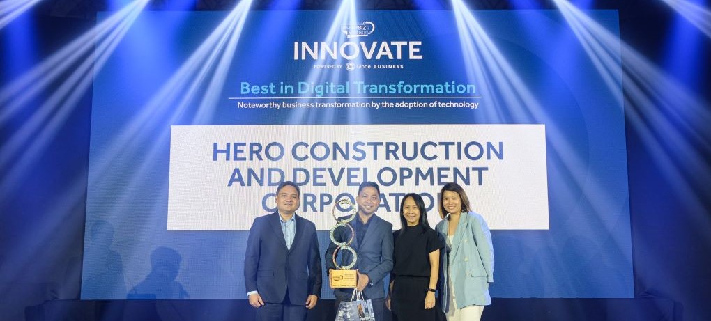 Best in Digital Transformation awarded by Ayala Enterprise Circle to HERO Construction and Development Corporation during the IncrediBiz
